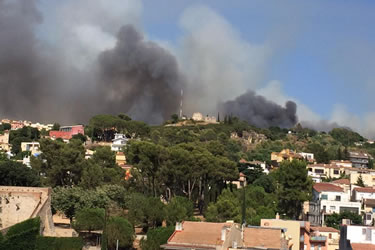 Incendi forestal a Girona