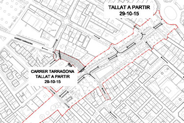 Carrer Tarragona tallat al trànsit