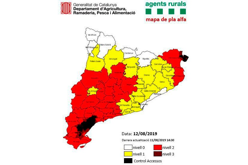 Alerta per l'increment del risc d'incendi