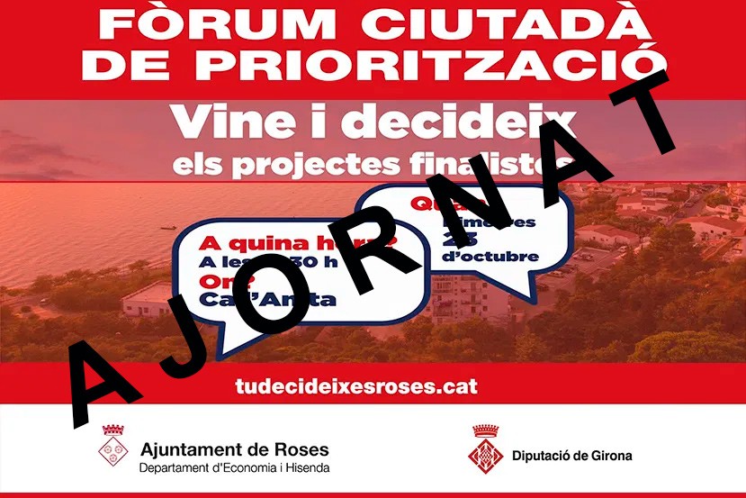 Canvi de dates del òrum Ciutadà i la conferència Roses Patrimoni Viu