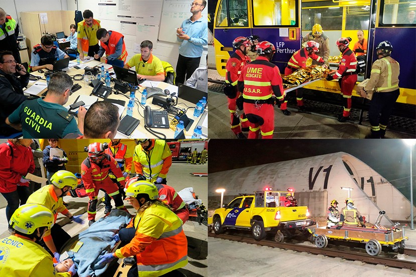 Simulacre d'emergències en el túnel del Pertús