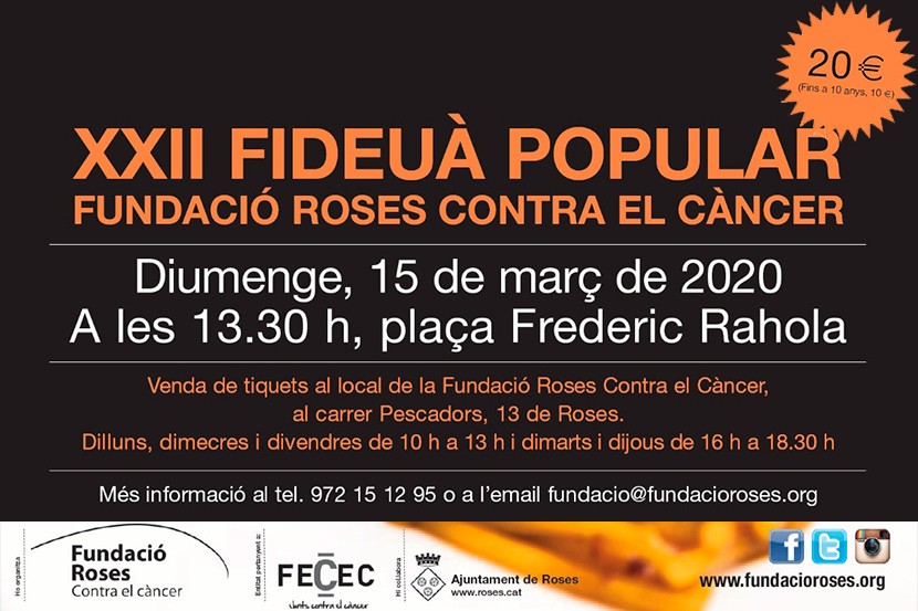 XXII Fideuada Popular de la Fundació Roses Contra el Càncer