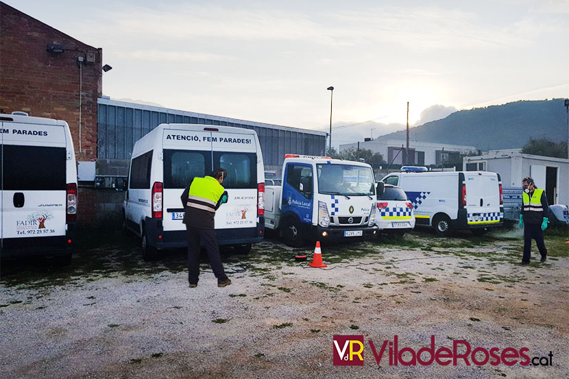 Desinfecció dels vehicles municipals de Roses