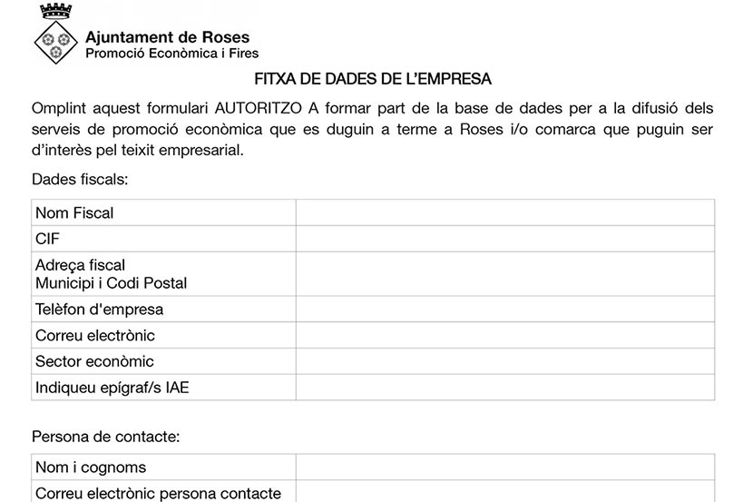 Ajuts i serveis per al sector empresarial de Roses