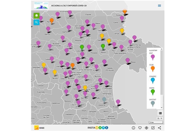 Mapa d’accions solidàries de l'Alt Empordà