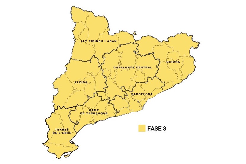 Catalunya en la Fase 3 de la desescaladat Catalunya passi a la fase 3