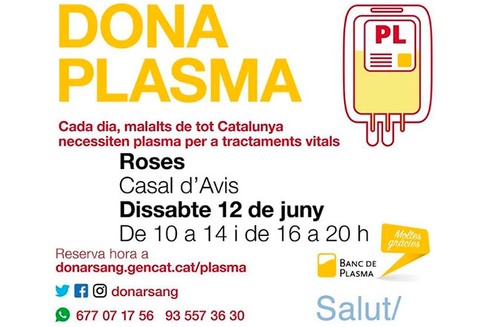 Donació de plasma a Roses