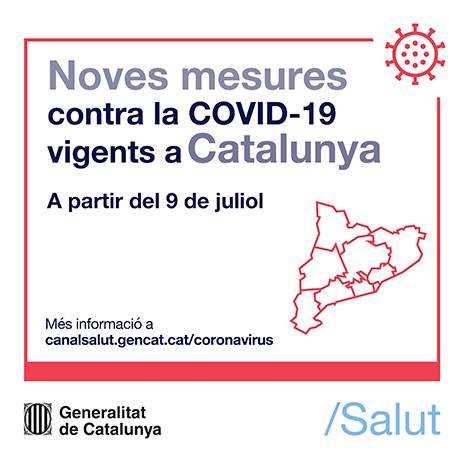 Mesures contra la Covid-19 que entraran en vigor demà, 9 de juliol