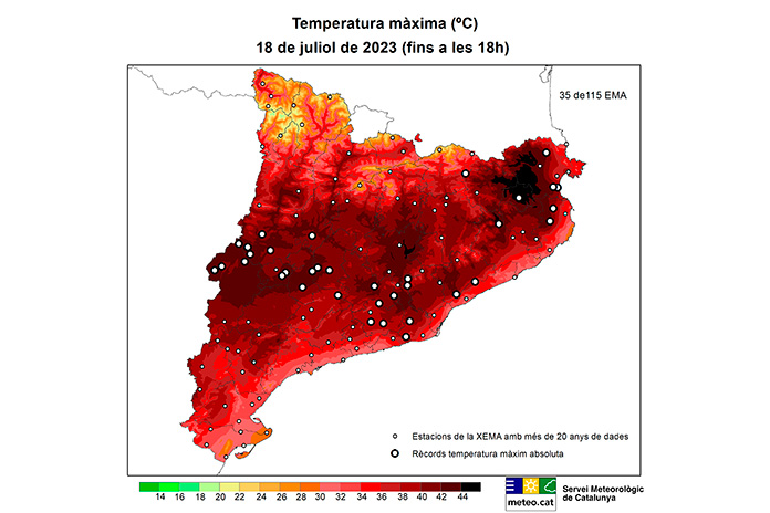 45.1ºC nou rècord de temperatura a Catalunya