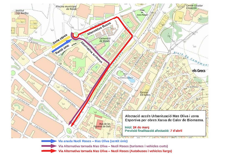 Afectacions al trànsit rodat a Roses